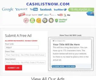 Cashlistnow.com(750.000 FREE Visitors A Day) Screenshot