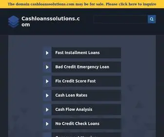 Cashloanssolutions.com(Payday loans) Screenshot