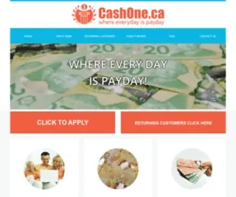 Cashone.ca(Online payday loans and cash advances anywhere in Canada) Screenshot