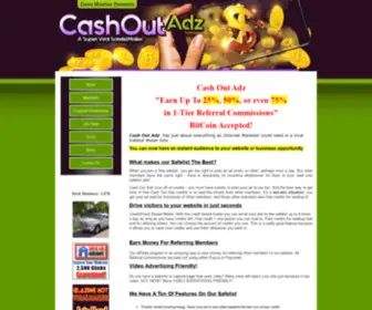 Cashoutadz.com(Cash Out Adz Free Text Ad Exchange) Screenshot