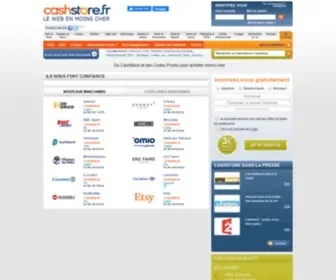 Cashstore.fr(Tous les codes promo et cashback du web) Screenshot
