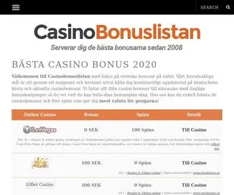 Casinobonuslistan.se Screenshot