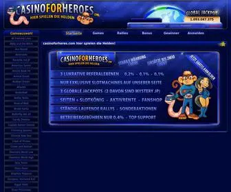Casinoforheroes.com Screenshot