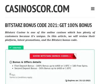 Casinoscor.com(Bitstarz Bonus Code 2021) Screenshot