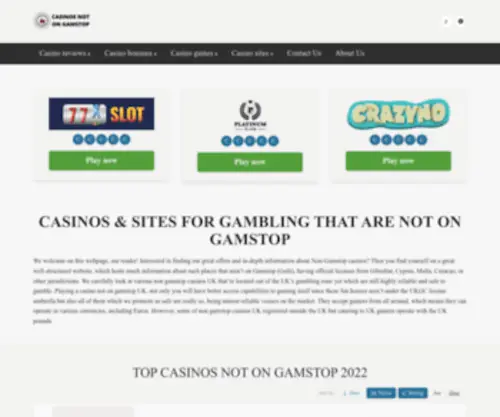 Casinosnotongamstop.info Screenshot