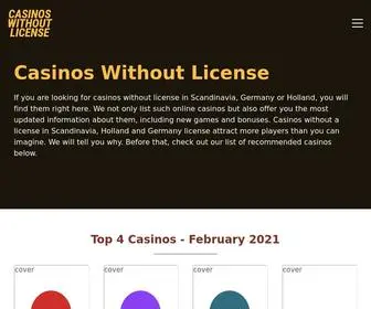 Casinoswithoutlicense.com Screenshot