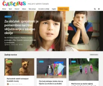 Casoris.si(Časoris je spletni časopis za radovedne otroke (pa tudi njihove starše in učitelje)) Screenshot