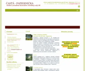 Castapapiernicka.sk(Účelové zariadenie kancelárie NR SR Častá) Screenshot