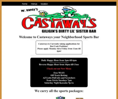 Castawaysaz.com(Bar and Pizza and Subs) Screenshot