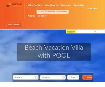 Castillonictevilla.com(Yucatan Beach Vacation Villa Rentals by Owner with Private Pool Mexico) Screenshot