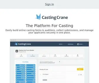 Castingcrane.com(Online Casting Software) Screenshot