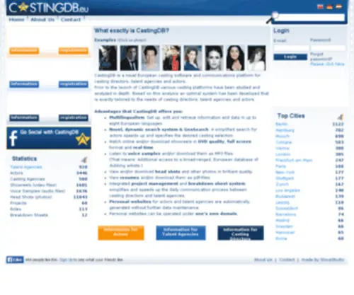 Castingdb.eu(European casting platform for casting directors) Screenshot