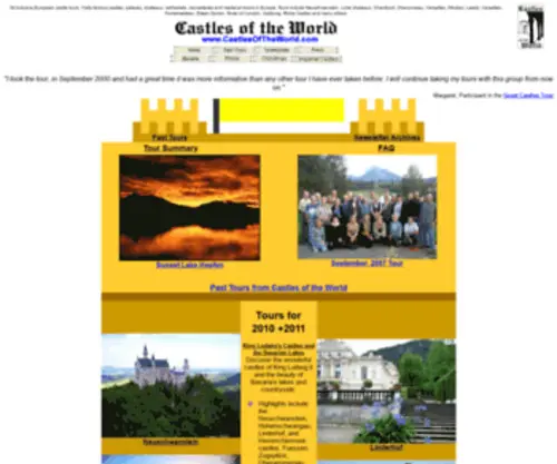 Castlesoftheworld.com(Castles of the World Tours) Screenshot