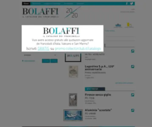 Catalogobolaffi.it(La storia della filatelia da 120 anni) Screenshot