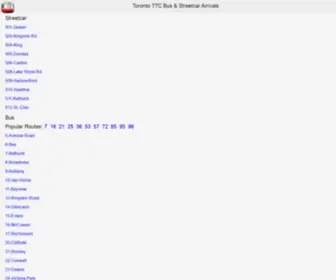 Catchttc.com(Toronto Transit Commission (TTC) Bus & Streetcar Actual Arrival Times) Screenshot