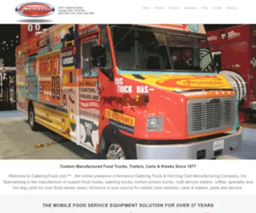 Cateringtruck.com(Armenco Catering Truck and Hot Dog Cart Manufacturing Co) Screenshot
