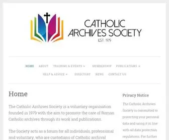 Catholicarchivesociety.org(This is the home page's excerpt) Screenshot