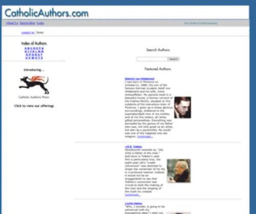 Catholicauthors.com(The Library of Catholic Authors) Screenshot