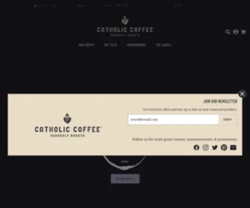 Catholiccoffee.com(Shop for Coffee Online. Our Catholic Coffee) Screenshot