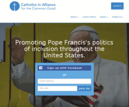 Catholicsinalliance.org(Catholic social thought) Screenshot