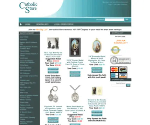 Catholicstore.com(Catholic Religious Store Medals Books Rosaries) Screenshot