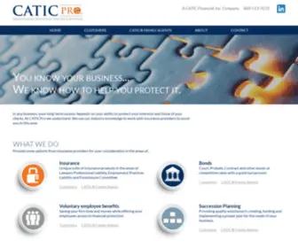 CaticPro.com(CATICPro Insurance Bonds Employee Benefits Succession Planning Legal Profession) Screenshot