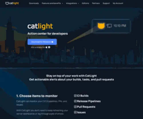 Catlight.io(Action Center for Developers) Screenshot