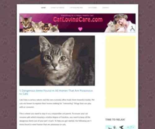 Catlovingcare.com(How to Make Your Cat a Happy Healthy Cat) Screenshot