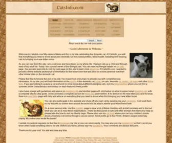 Catsinfo.com(A site all about the domestic cat) Screenshot