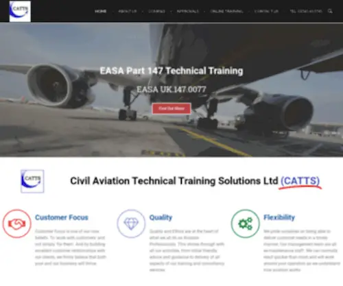 Catts.org.uk(EASA Part 147 Approved Aircraft Training) Screenshot