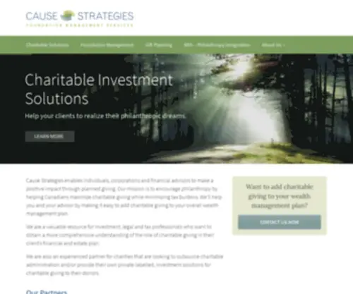 Causestrategies.ca(Charitable planned giving foundation management services) Screenshot