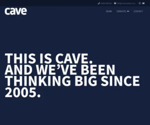 Cavecreative.com(ABOUT CAVE) Screenshot