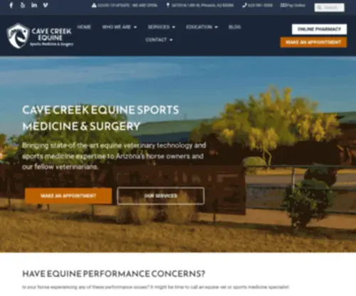 Cavecreekequine.com(Equine Veterinarian in Phoenix) Screenshot