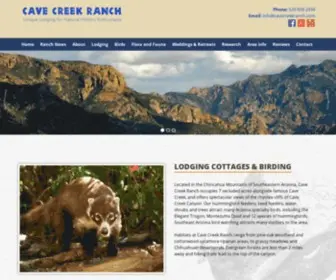 Cavecreekranch.com(Visit Cave Creek Ranch in the secluded Chiricahua Mountains of Southeast AZ. Our lodging) Screenshot