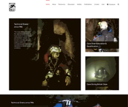 Cavedivinggroup.org.uk(Technical divers since 1946. The Cave Diving Group) Screenshot
