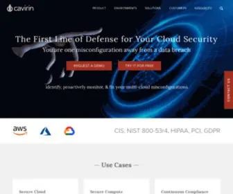 Cavirin.com(Securing the Hybrid Cloud) Screenshot