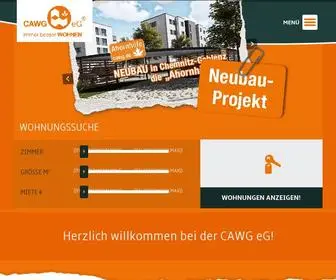 Cawg.de((Mietwohnungen, Wohnungssuche, mieten) CAWG eG immer besser WOHNEN) Screenshot