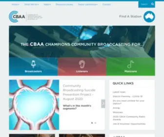 Cbaa.org.au(Community Broadcasting Association of Australia) Screenshot