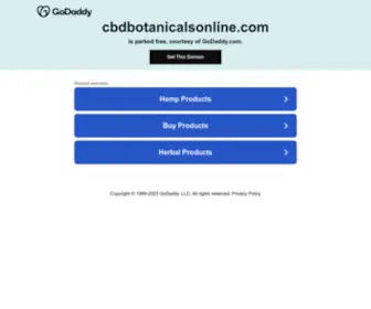 CBdbotanicalsonline.com(CBD Botanicals) Screenshot