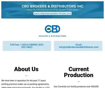 CBDbrokersanddistributors.com(Premium Water with Certified Whole Plant Hemp) Screenshot