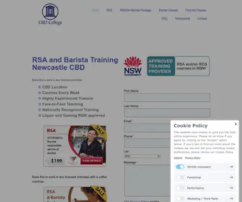 CBdcollegenewcastle.com.au(RSA and RCG Training) Screenshot