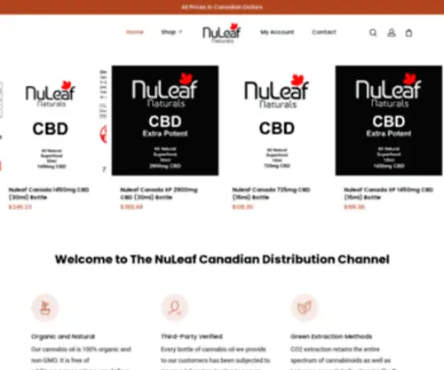 CBdme.store(NuLeaf Naturals Canada) Screenshot