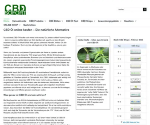 CBdsofort.com(CBD Öl online kaufen) Screenshot