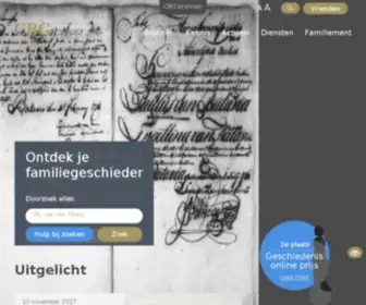 CBG.nl(Centrum voor familiegeschiedenis) Screenshot