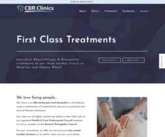 CBRclinics.com(Physio & Osteopathy in Waterloo & Canary Wharf) Screenshot