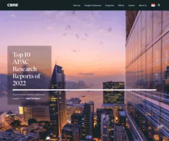 Cbre.com.sg(Global Commercial Real Estate Services) Screenshot