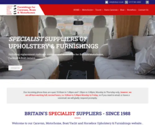 CBSCC.co.uk(Caravan and boat upholstery) Screenshot