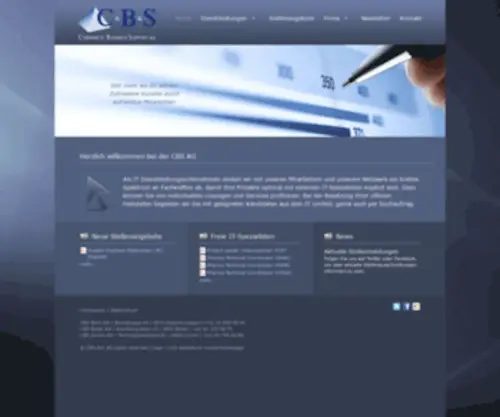 CBS.ch(CBS AG unterstützt ihre Kunden mit bewährten Mitarbeitern in den Kernbereichen Projekt) Screenshot