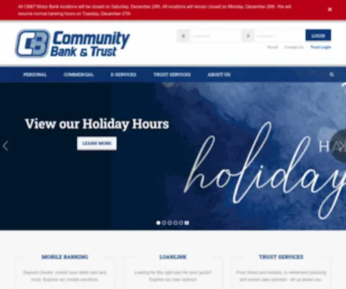 CBtwaco.com(Community Bank and Trust) Screenshot