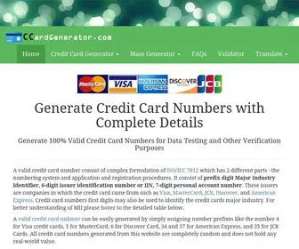 CCardgenerator.com(Valid Credit Card Generator and Validator) Screenshot